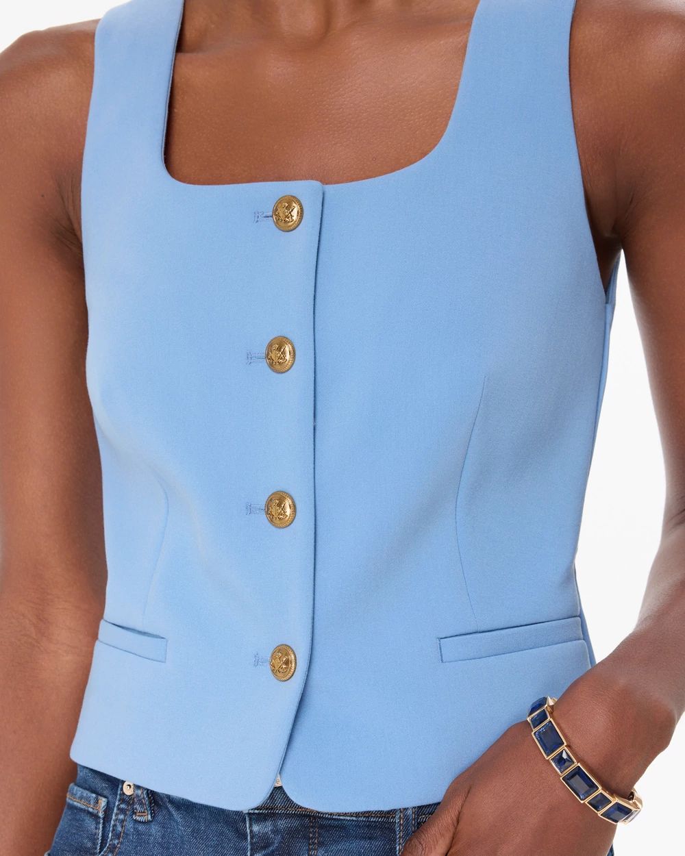 Square Neck  Vest click to view larger image.