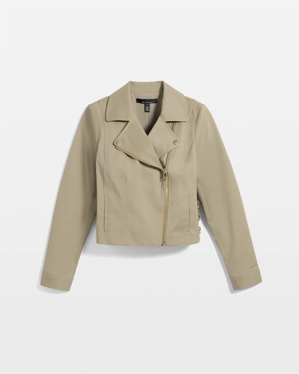 Cotton-Stretch Moto Jacket