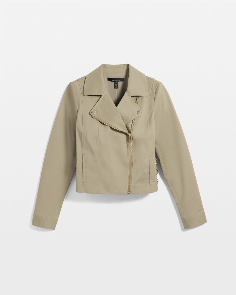 Petite Cotton-Stretch Moto Jacket