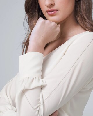 Ball Chain-Trim Blouse