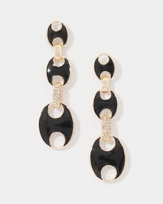 Black Mariner Links & Pavé Earrings click to view larger image.