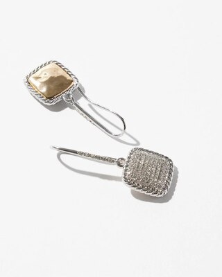 Silver Pave Square Earrings click to view larger image.