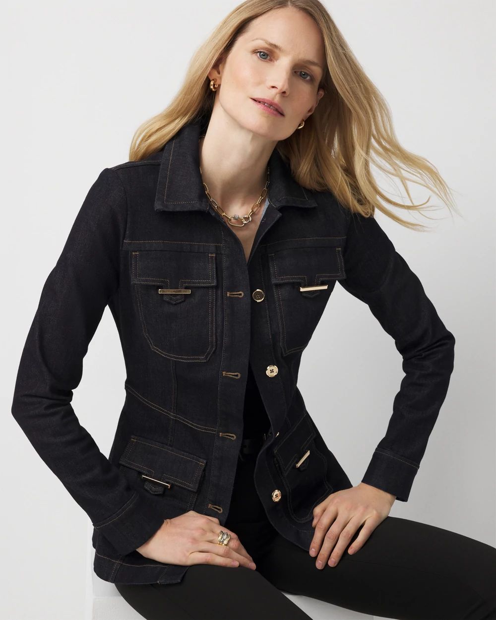 Petite Denim Utility Jacket