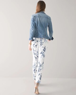 Petite Mid-Rise Floral Slim Ankle Pants