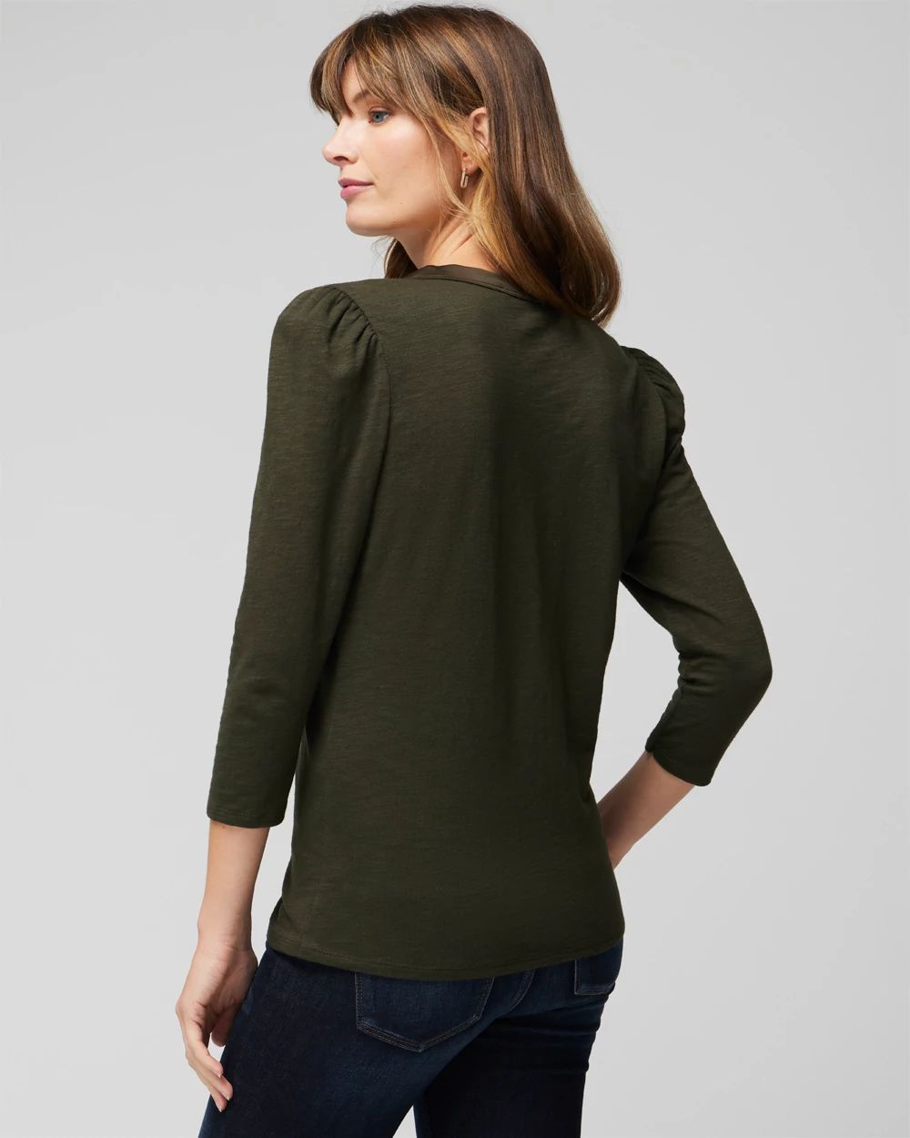 3/4 Sleeve Henley Tee