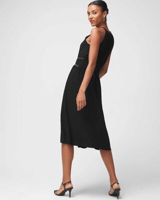 Sleeveless Matte Jersey Studded Midi Dress click to view larger image.