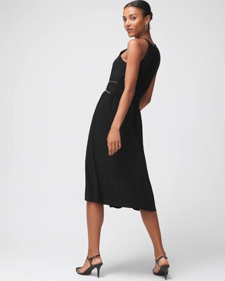 Sleeveless Matte Jersey Studded Midi Dress