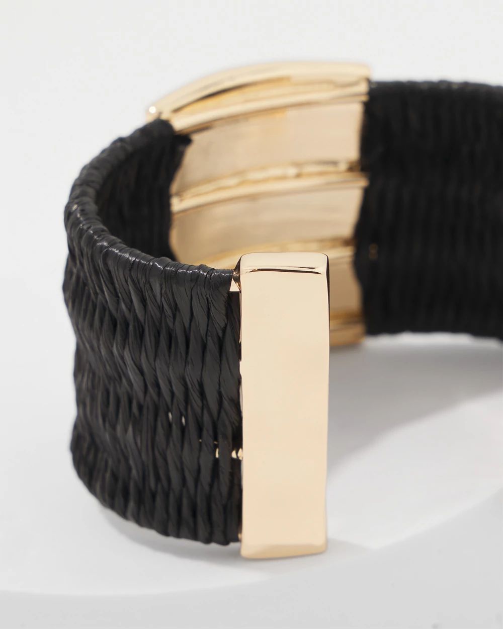 Black Raffia + Gold Cuff