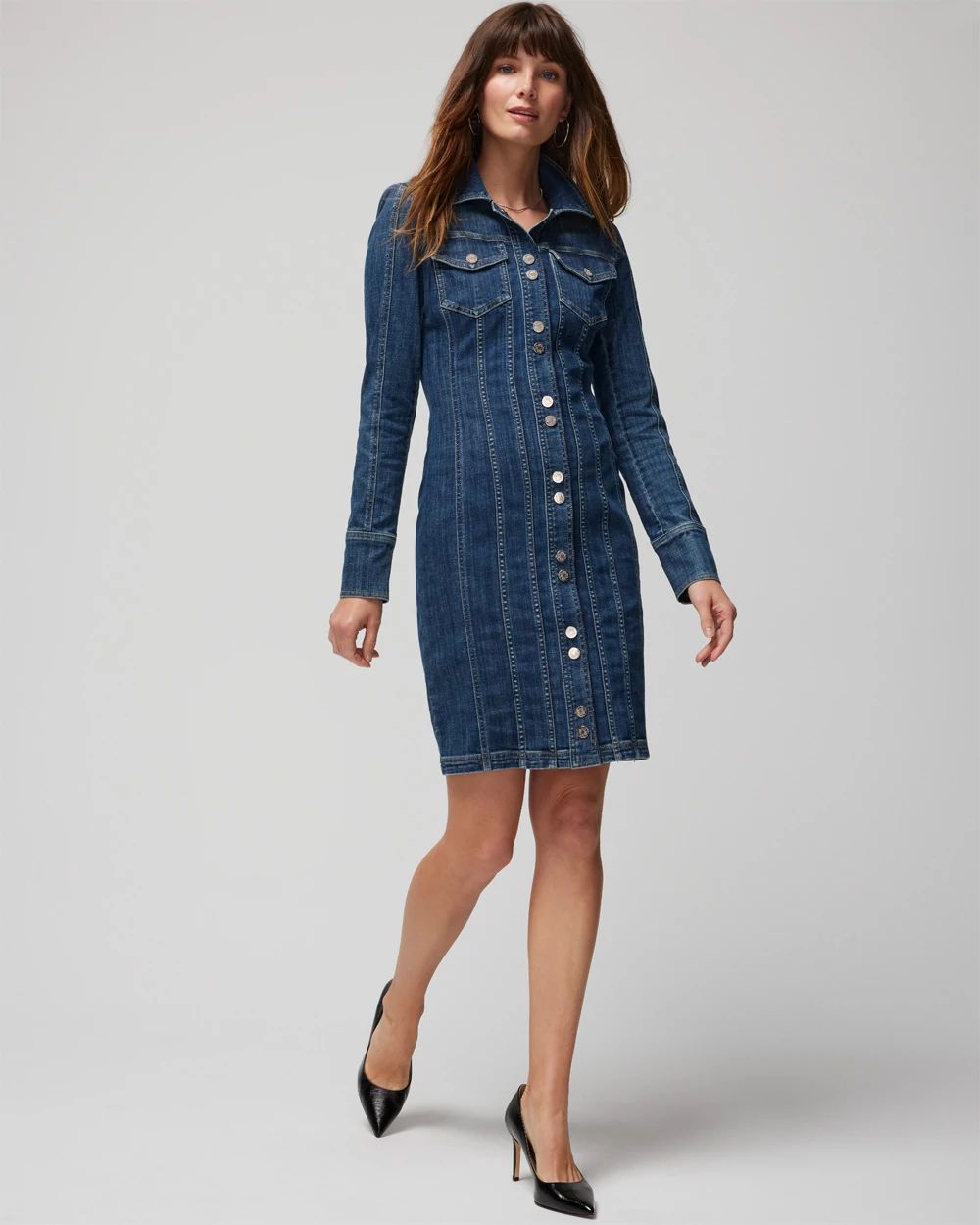 White house black market denim dress discount