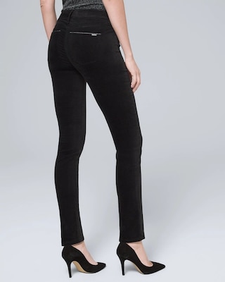 Mid-Rise Velvet Skinny Jeans click to view larger image.