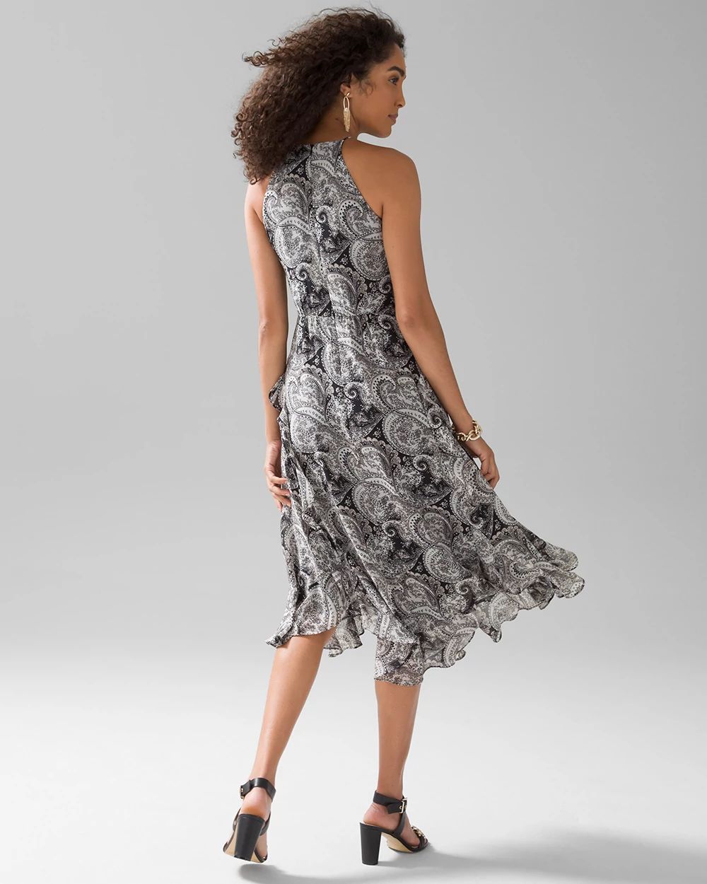 Ruffle Halter Midi Dress