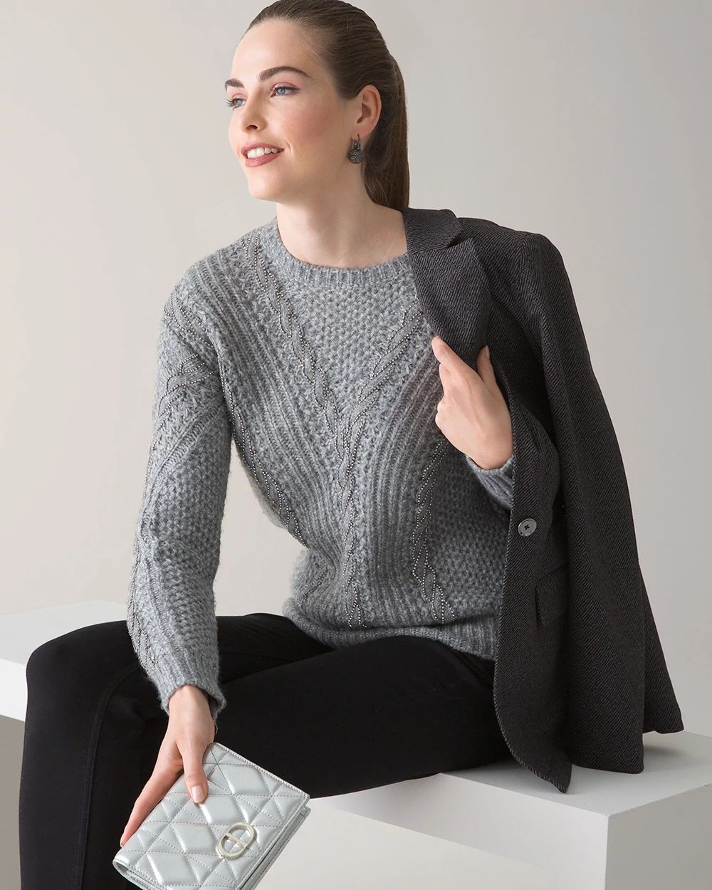 Embellished Crewneck Sweater