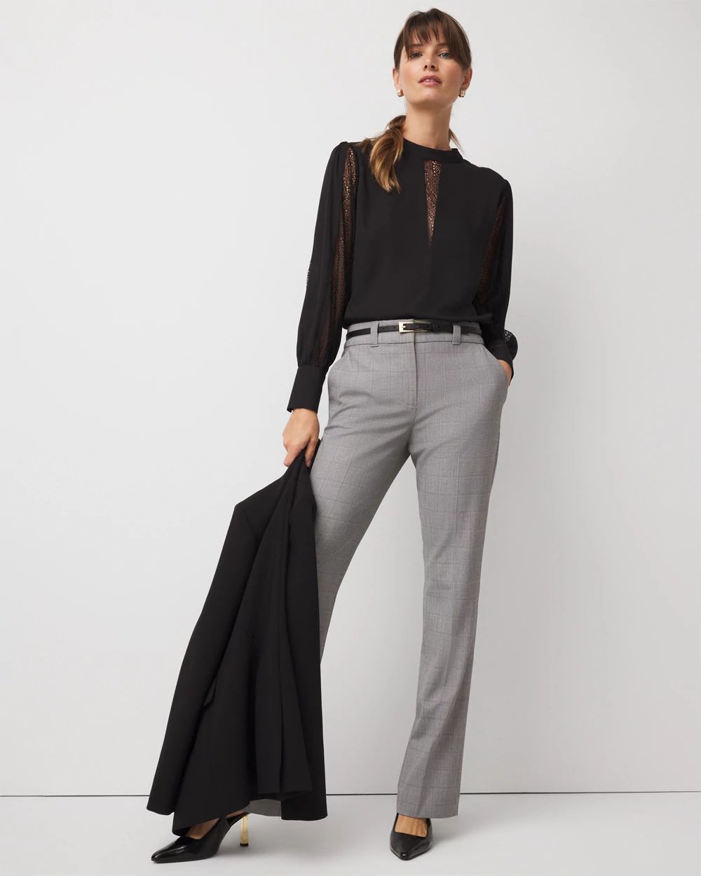 Houndstooth High-Rise Blake Slim Boot Pant click to view larger image.