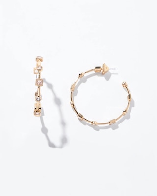 Gold Cubic Zirconia Bezel Hoops click to view larger image.