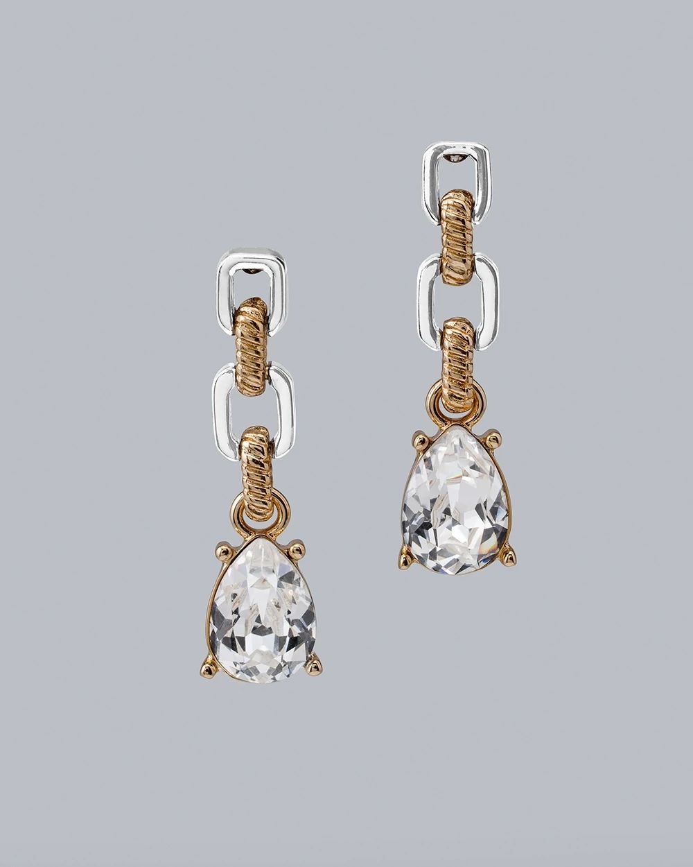 Mixed Metal Drop Earrings With Crystals From Swarovski®
