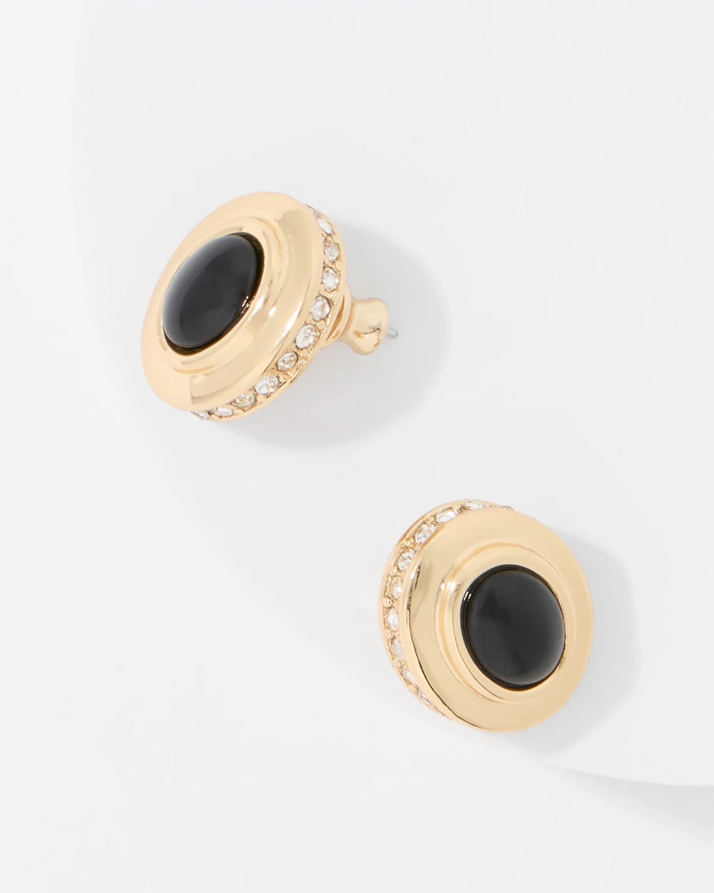 Black Cap Stud Earrings - image 3
