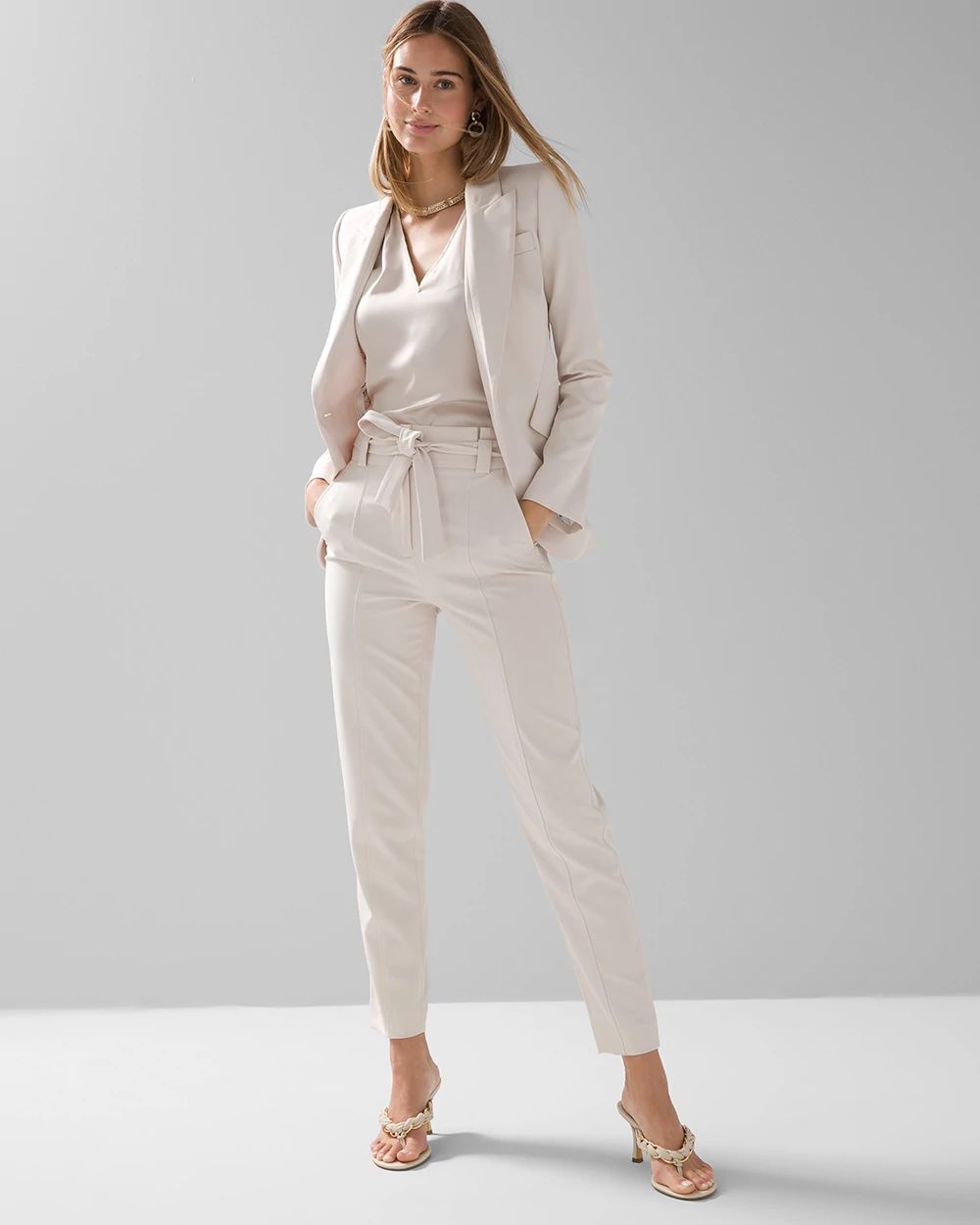 Curvy Paper Bag Waist Tapered Pant