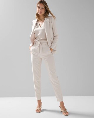 Curvy Paper Bag Waist Tapered Pant