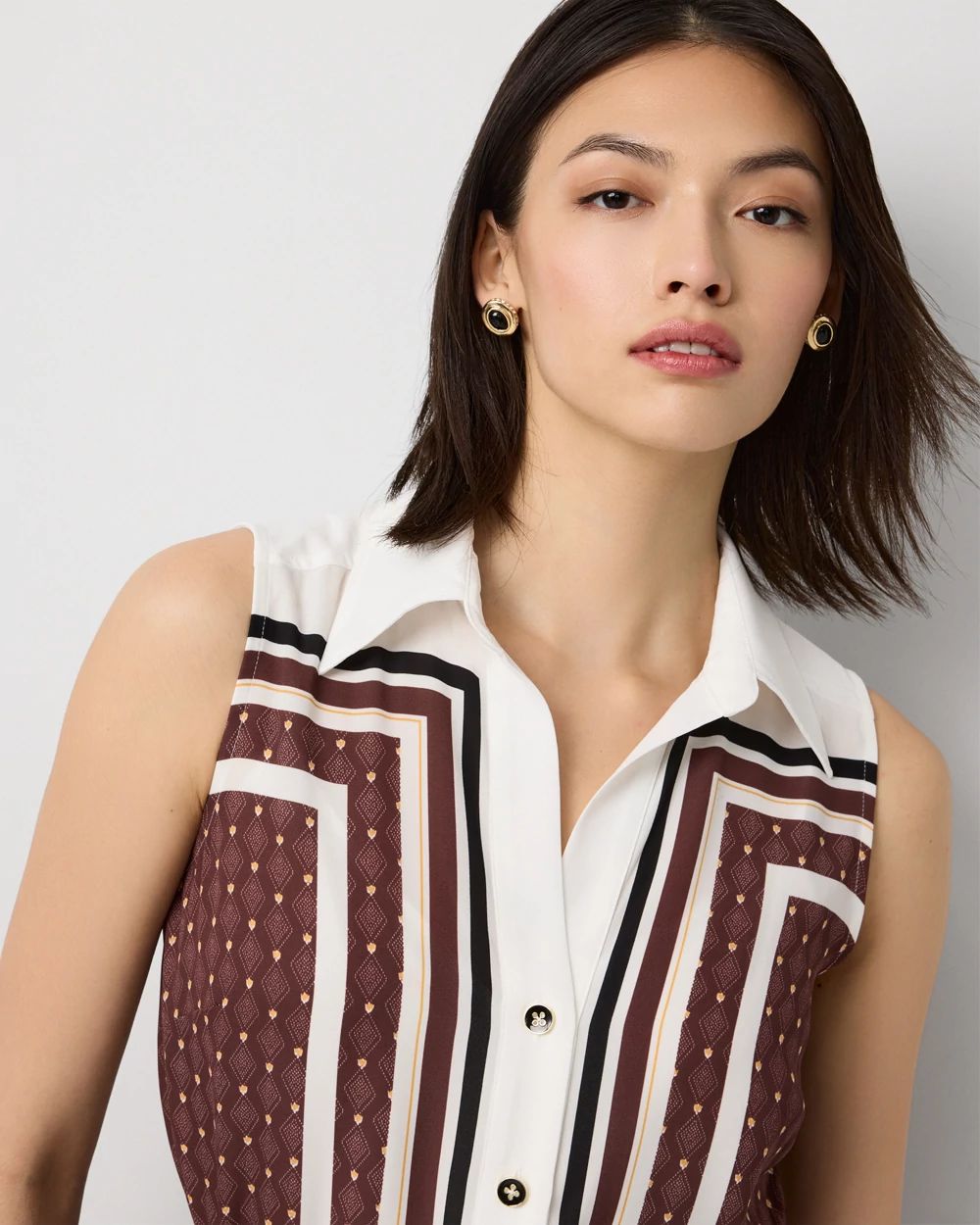 Petite Sleeveless Shirt Dress