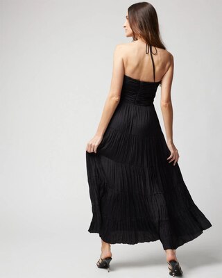 Keyhole Satin Midi Dress