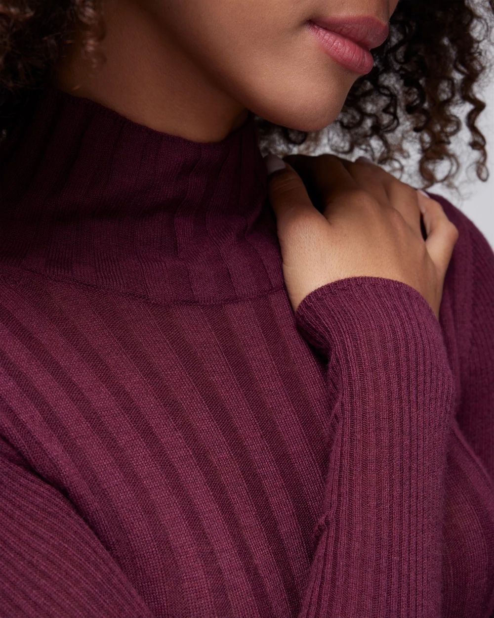 Long Sleeve Cashmere Blend Mockneck