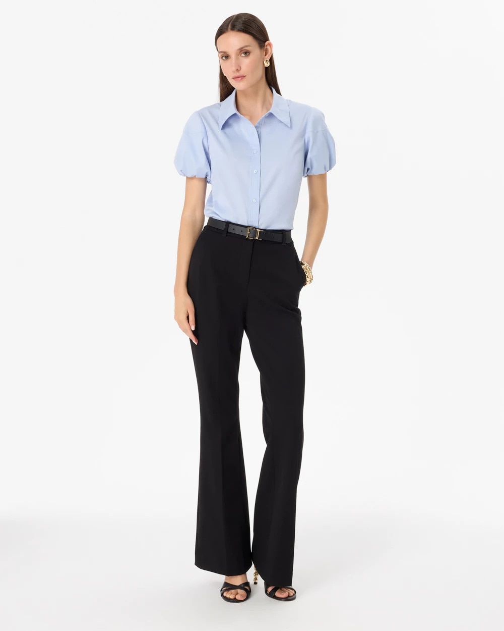 Puff Sleeve Poplin Shirt