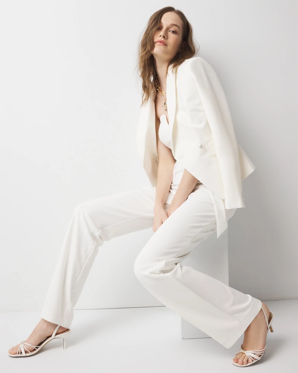 Petite Strapless Wide Leg Jumpsuit