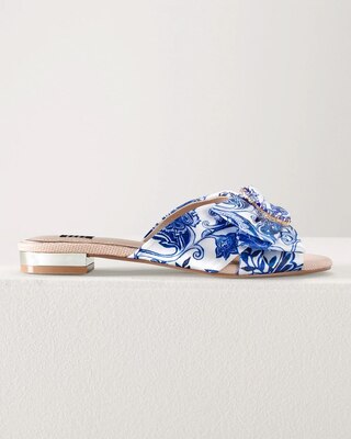 Paisley Print & Gem Bow Slide