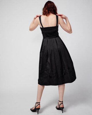 Embroidered 3-D Fit and Flare Dress