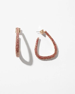 Siam Crystal Hoop Earrings