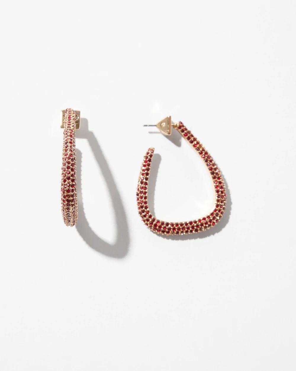 Siam Crystal Hoop Earrings