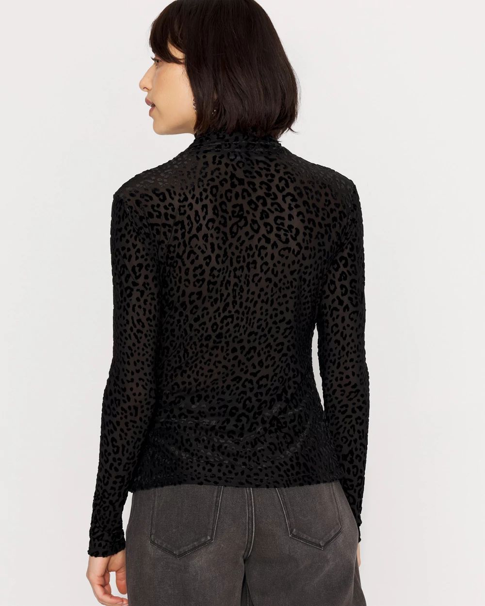 WHBM FORME™ Burnout Leopard Print Velvet Top