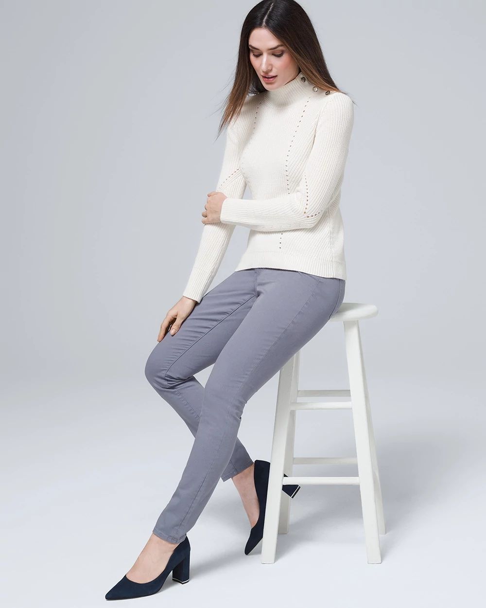 Curvy-Rise Mid-Rise Skinny Ankle Jeans