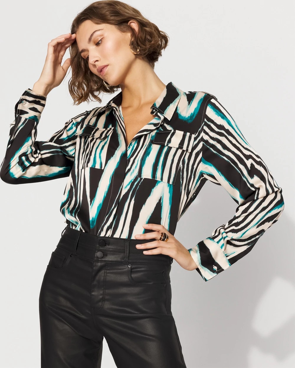 Relaxed Utility Satin Shirt