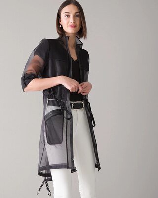 Mesh Organza Trench Coat