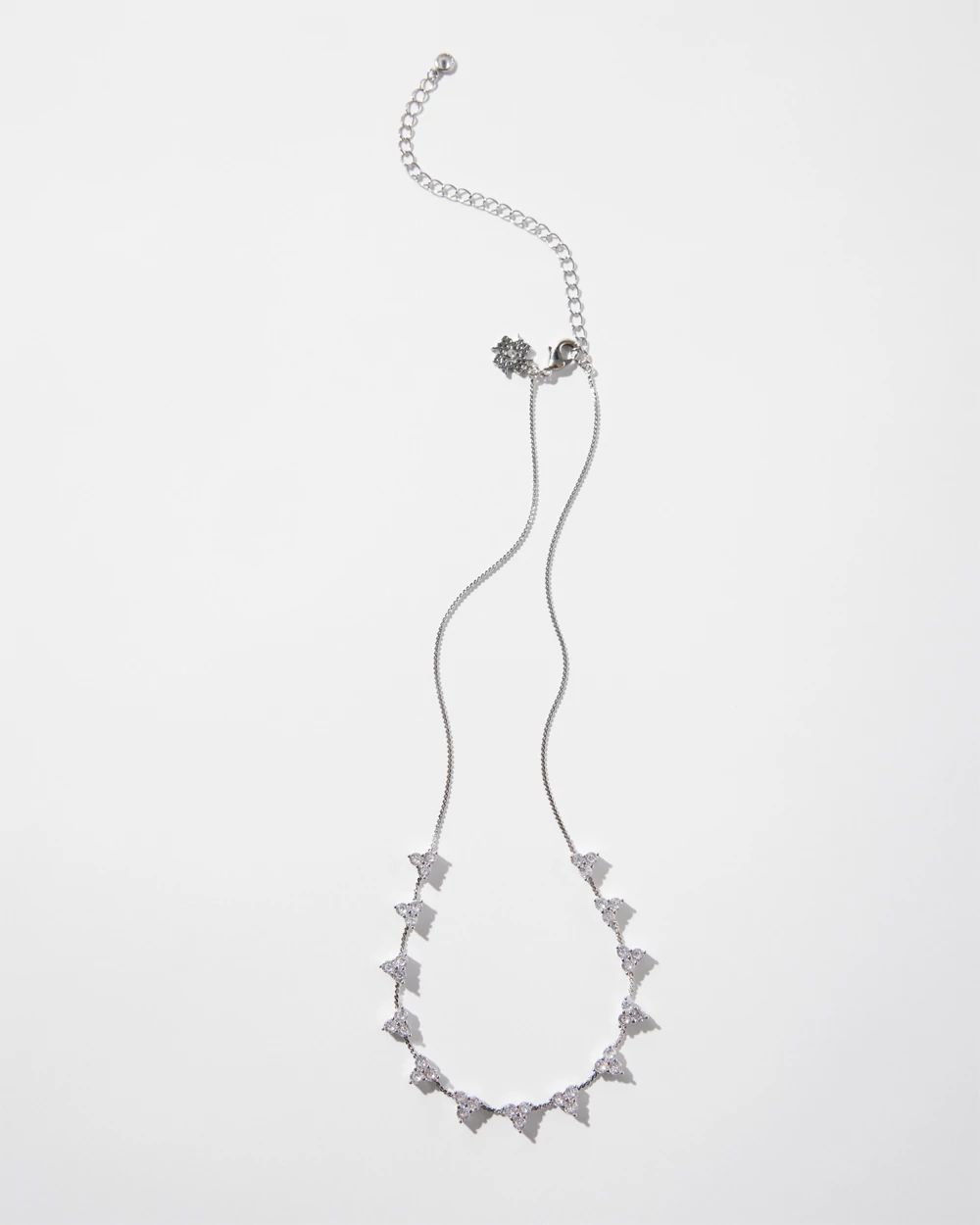 Silver Cluster Short Strand Necklace