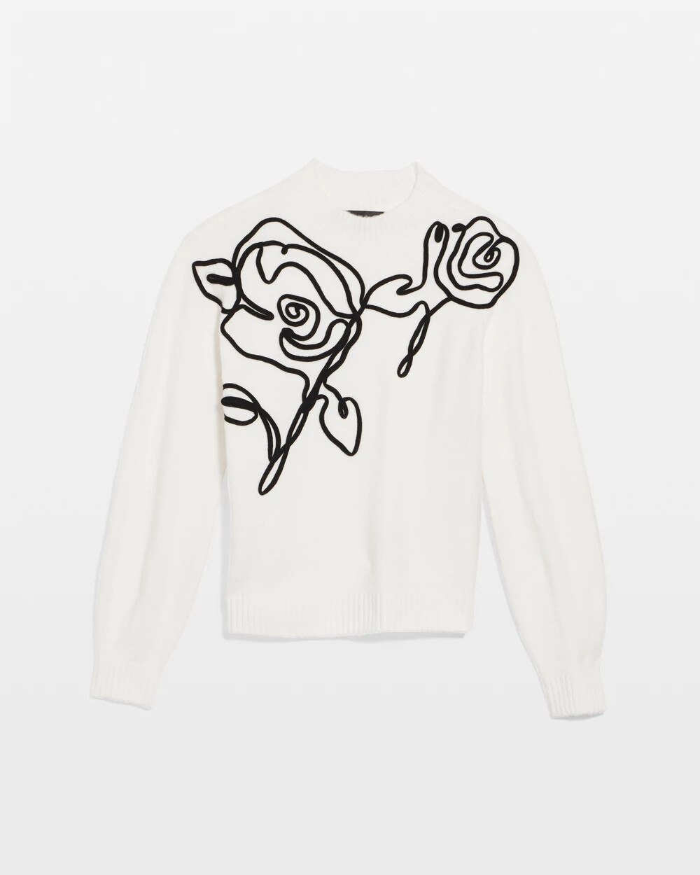 Floral Applique Pullover Sweater - image 5
