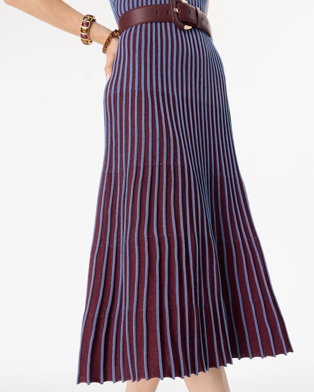 Petite V-neck Midi Sweater Dress click to view larger image.