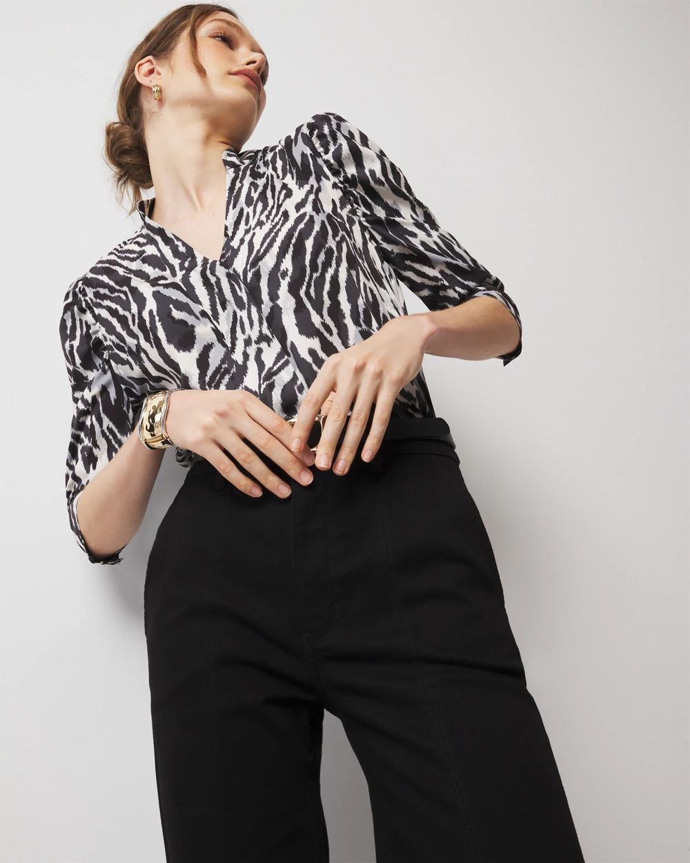 Ruched Sleeve Shirt