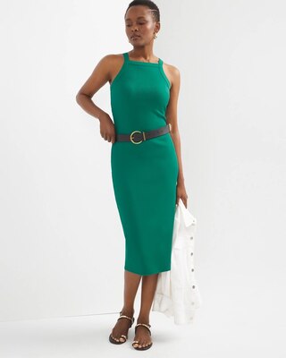 WHBM® FORME Rib Cutout Midi Dress
