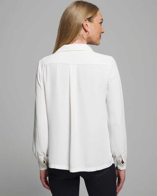 Outlet WHBM Long Sleeve Collar Soft Shirt click to view larger image.
