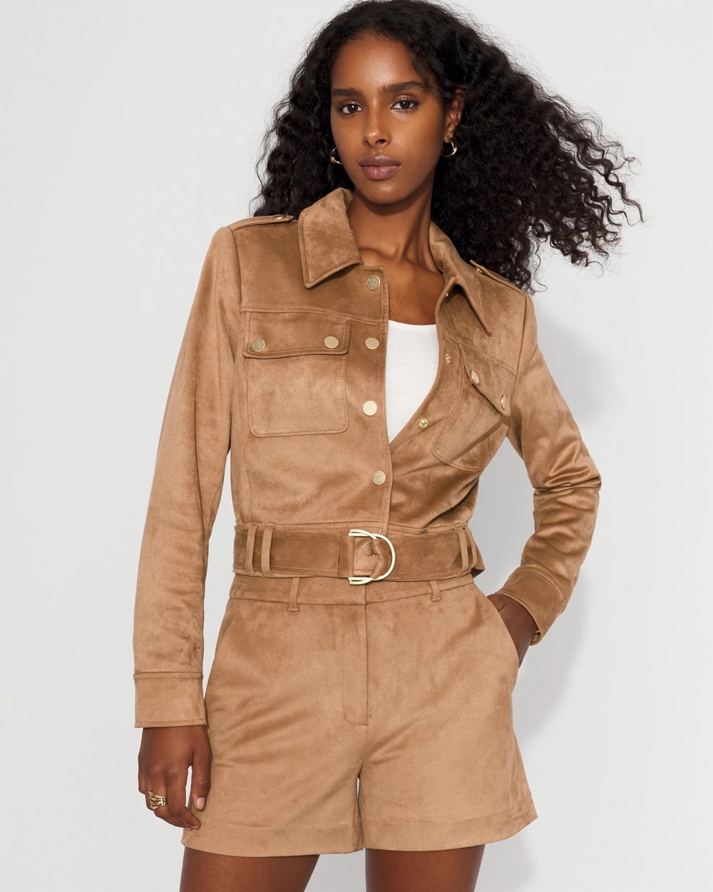 Faux Suede Moto Jacket