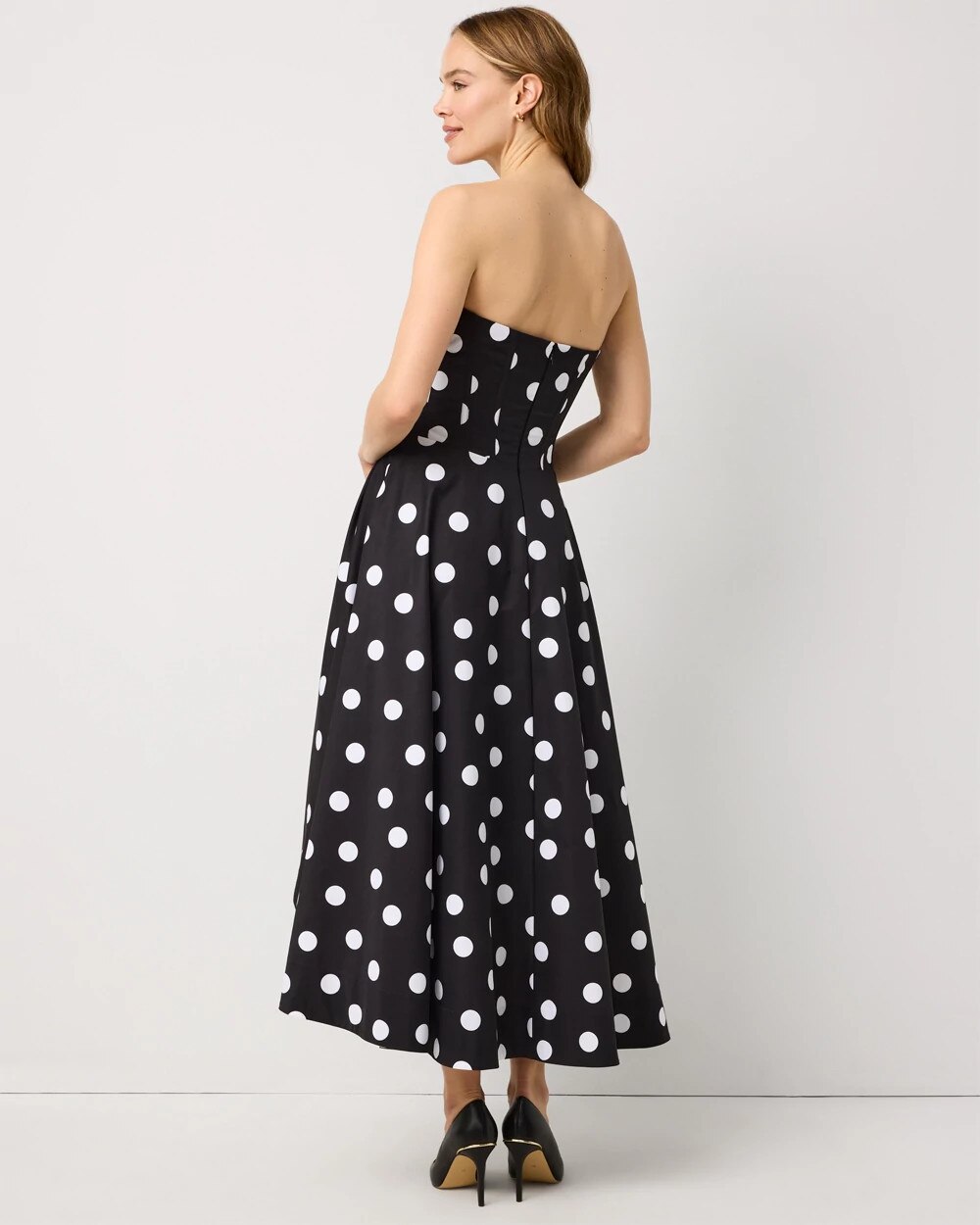 Strapless Fit + Flare Midi Dress - image 4