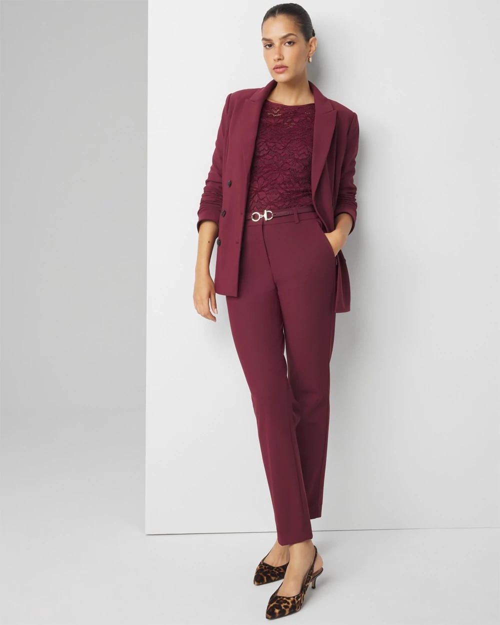 Elle Slim Ankle Pant in Scuba Knit