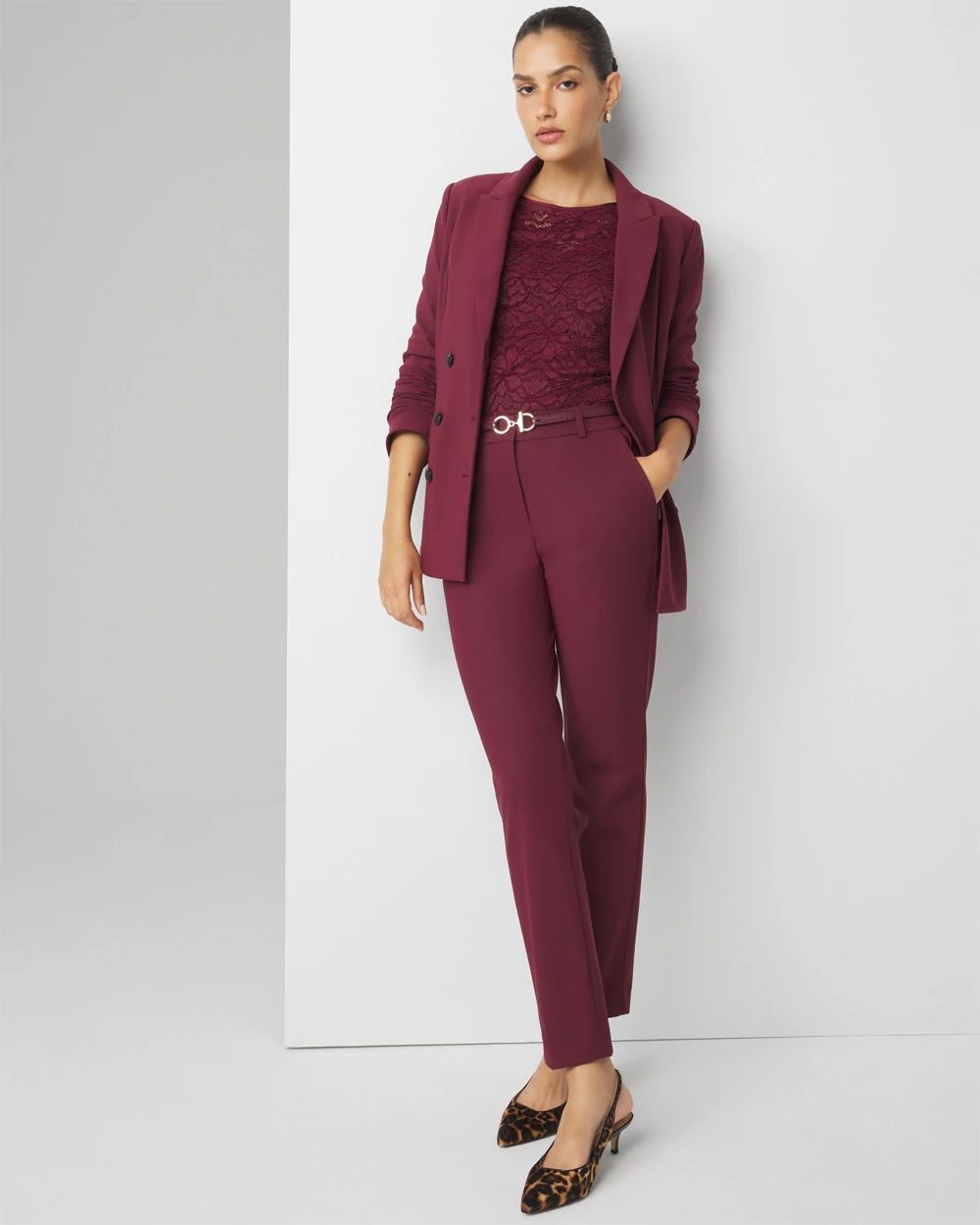 Petite Elle Slim Ankle Pant in Scuba Knit