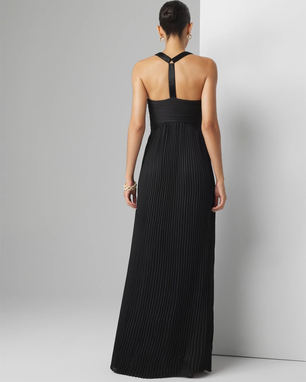 Beaded Halter Maxi Gown