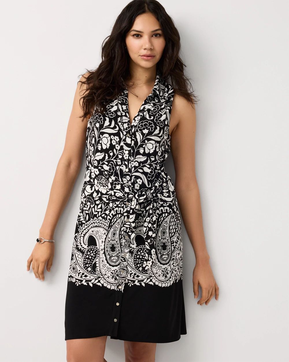 Petite Tie-Waist Shirt Dress click to view larger image.