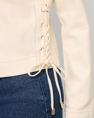 Tie Detail Denim Jacket click to view larger image.