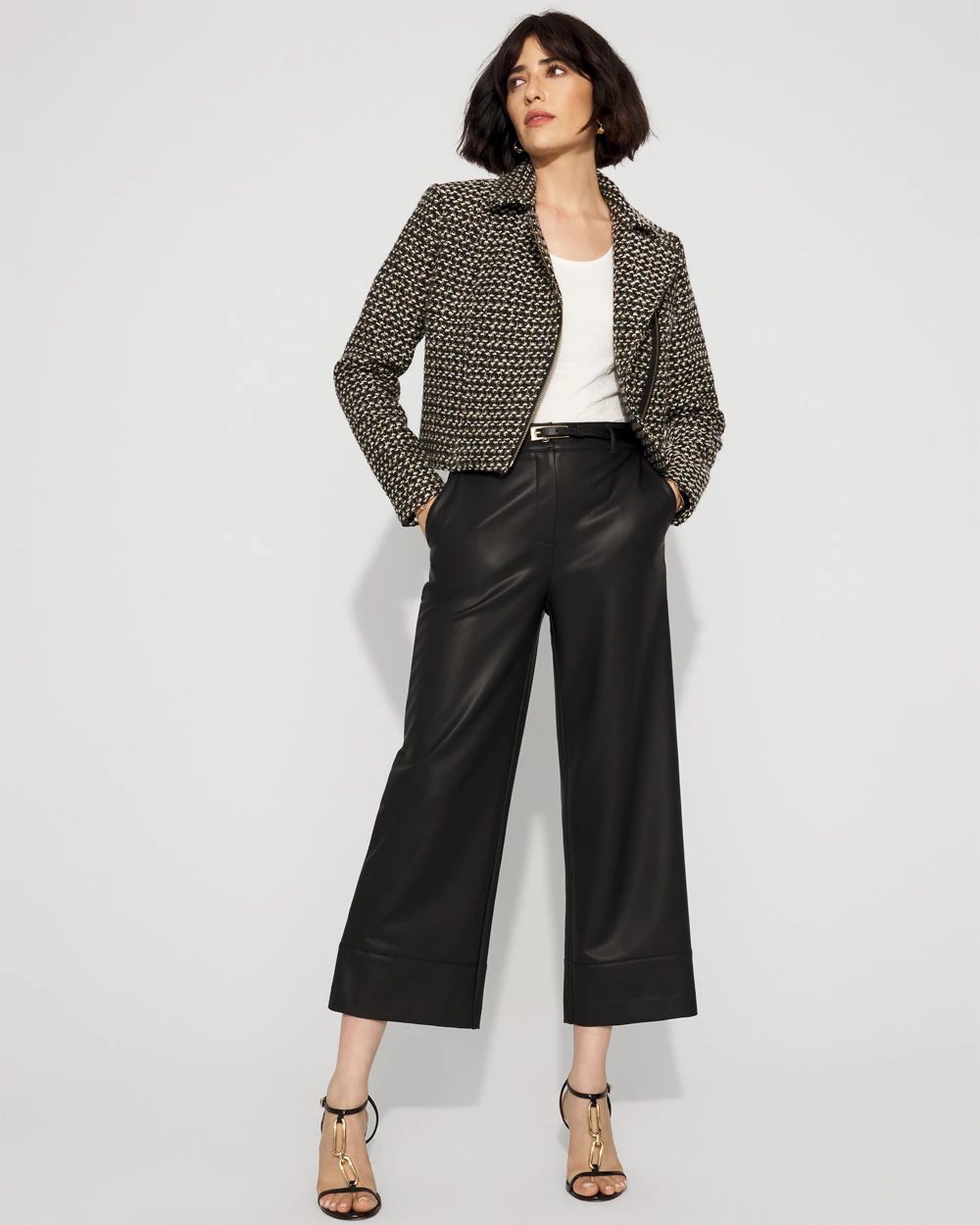 Metallic Tweed Moto Jacket
