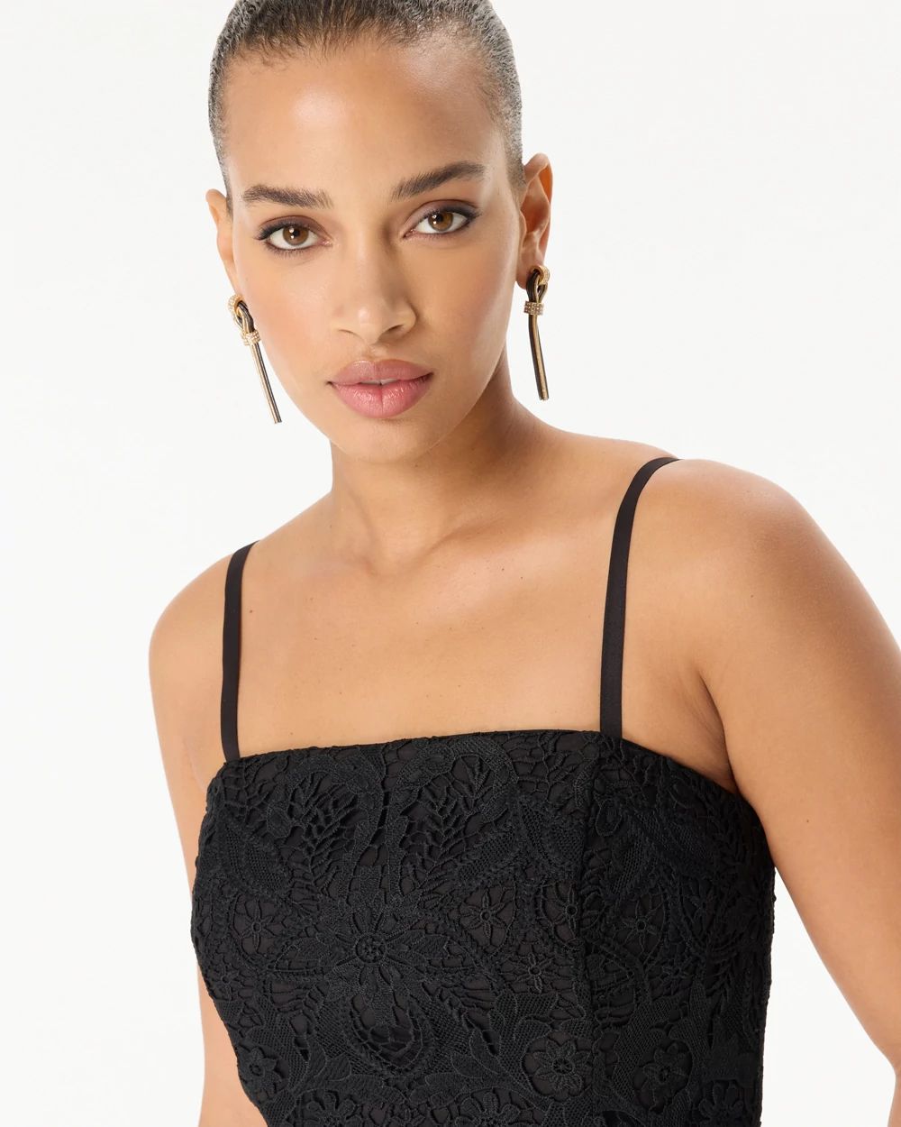 Strapless Lace Midi Dress click to view larger image.